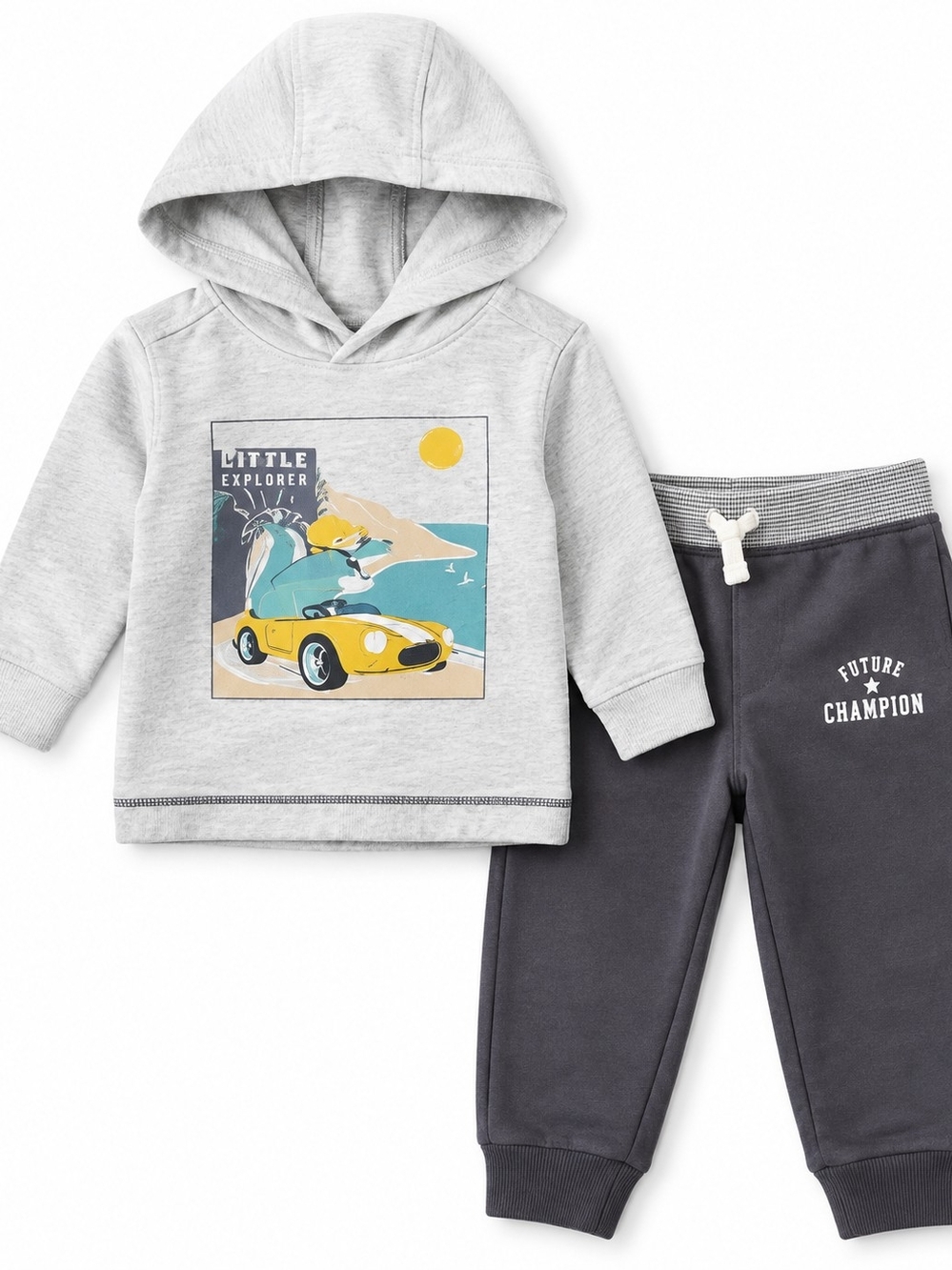 Boys 2-Piece Hoodie & Jogger Set 🏁 Little Explorer Future Champion